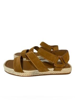 Vince Suede Strappy Espadrille Sandals - Brown